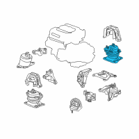 OEM 2012 Honda Accord Rubber Assy., RR. Engine Mounting Diagram - 50810-TA1-A01