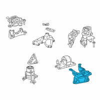 OEM 2020 Toyota Highlander Side Mount Bracket Diagram - 12304-F0010