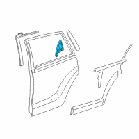 OEM 2005 Pontiac Vibe Filler, Rear Side Door Window Frame Diagram - 88970929