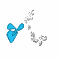 OEM Kia Drive Fan Belt V-Ribbed Belt Diagram - 252122G100