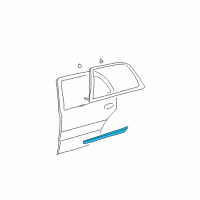 OEM 2002 Cadillac DeVille Molding Asm-Rear Side Door Center *Paint To Mat Diagram - 25661476