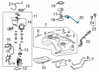 OEM 2022 Lexus NX350 TUBE SUB-ASSY, FUEL Diagram - 77016-78020