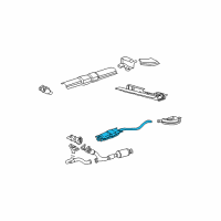 OEM 2003 Saturn LW300 Exhaust Resonator ASSEMBLY (W/ Exhaust Pipe) Diagram - 22723340