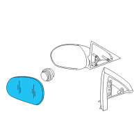 OEM 2010 Mercury Mariner Mirror Glass Diagram - AL8Z-17K707-E