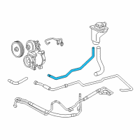 OEM 2000 Lincoln LS Upper Return Hose Diagram - 6W4Z-3A713-AB