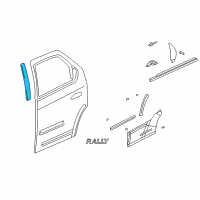 OEM Pontiac Aztek Applique Asm-Rear Side Door Window Frame Front *Marked Print Diagram - 10322165