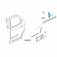 OEM Pontiac Aztek Applique Asm-Rear Side Door Window Frame Rear Lower Diagram - 10322168