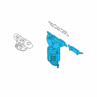 OEM 2011 Kia Sedona Exhaust Manifold Catalytic Assembly, Right Diagram - 285103CEX0