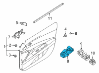 OEM 2022 Hyundai Elantra Unit Assembly-Power Window Sub Diagram - 93581-AB100-4X