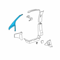 OEM 1999 Chevrolet Express 1500 Molding Asm-Windshield Garnish *Vy Dark Pewter Diagram - 15033198