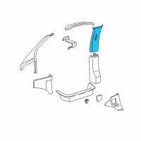 OEM 2001 Chevrolet Express 1500 Molding Asm-Center Pillar Upper Garnish *Neutral Medium Diagram - 15075429