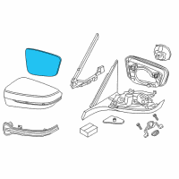 OEM 2018 BMW 750i Mirror Glas, Convex, Right Diagram - 51-16-7-407-160