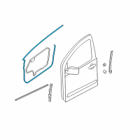 OEM 2015 Nissan Xterra WEATHERSTRIP Front Door RH Diagram - 80830-EA00B