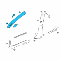 OEM 2019 Chevrolet Malibu Weatherstrip Pillar Trim Diagram - 84287930