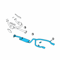 OEM 2005 Chevrolet SSR Exhaust Muffler Assembly (W/ Resonator, Exhaust & Tail Pipe Diagram - 15220678