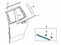 OEM 2021 Chevrolet Suburban Body Side Molding Diagram - 84267967