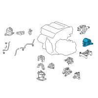 OEM 2013 Honda Accord Rubber Assy., RR. Engine Mounting Diagram - 50810-T3M-A11