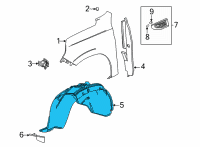 OEM GMC Yukon Fender Liner Diagram - 84856832