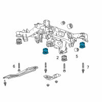 OEM 2019 Cadillac ATS Suspension Crossmember Rear Mount Diagram - 22998292