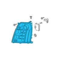 OEM 2014 Cadillac Escalade Headlight Assembly Diagram - 84086145