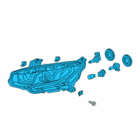 OEM 2019 Honda Civic Headlight Assembly, Passenger Side Diagram - 33100-TGG-A01