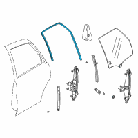 OEM Saturn LW300 Weatherstrip, Rear Side Door Window Diagram - 24419433