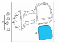 OEM 1999 Ford F-250 Super Duty Mirror Glass Diagram - 4C3Z-17K707-AC