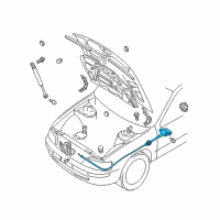 OEM 2000 Infiniti I30 Hood Lock Control Cable Assembly Diagram - 65621-2Y90A