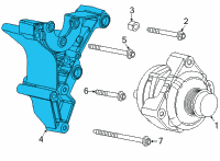 OEM 2022 Chevrolet Silverado 3500 HD Mount Bracket Diagram - 12652395