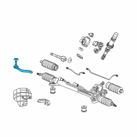 OEM 2009 Acura RL End, Driver Side Tie Rod Diagram - 53560-SJA-014