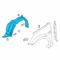 OEM 2017 Hyundai Accent Front Wheel Guard Assembly, Left Diagram - 86811-1R010