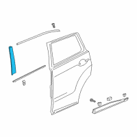 OEM 2015 Acura RDX Garnish, Left Rear Door Center Pillar Diagram - 72970-TX4-A00