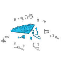 OEM 2013 Lexus IS350 Headlamp Unit With Gas, Right Diagram - 81145-53543