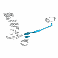 OEM 1999 Lexus ES300 Exhaust Center Pipe Assembly Diagram - 17420-20140