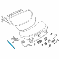OEM 2016 BMW M6 Gran Coupe Gas Pressurized Spring For Trunk Lid Diagram - 51-24-7-360-583
