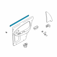 OEM 2000 Kia Sephia Weatherstrip-Glass In, RH Diagram - 0K2A172821