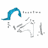 OEM Toyota Corolla Fender Liner Diagram - 53876-02720