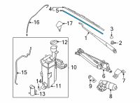 OEM 2021 Kia Seltos Drive Windshield Wiper Blade Assembly Diagram - 983512S000