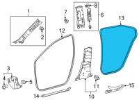 OEM Toyota Corolla Cross Surround Weatherstrip Diagram - 62331-0A040