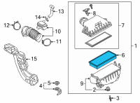 OEM 2022 Toyota Camry Air Filter Diagram - 17801-F0020