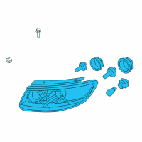 OEM 2009 Hyundai Santa Fe Passenger Side Headlight Assembly Composite Diagram - 92102-0W100