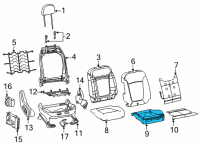 OEM 2019 Jeep Compass Seat Cushion Foam Diagram - 68272264AB