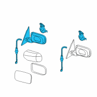 OEM 2002 BMW 330i Heated Outside Mirror, Left Diagram - 51-16-7-890-825