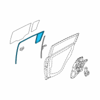 OEM 2011 Kia Sportage Run Assembly-Rear Door Window Glass Diagram - 835413W000