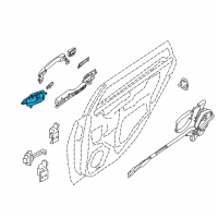 OEM 2018 Nissan Sentra Rear Interior Door Handle Assembly, Left Diagram - 80671-3SG0C