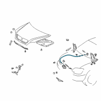 OEM 2008 Lexus RX350 Cable Assy, Hood Lock Control Diagram - 53630-0E010