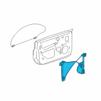 OEM Chevrolet SSR Front Side Door Window Regulator Assembly Diagram - 15214290