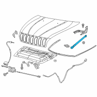 OEM 2017 Jeep Cherokee Hood Gas Cylinder Support Diagram - 68156156AB