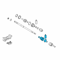 OEM 2013 Hyundai Elantra Boot Kit-Front Axle Differential Side LH Diagram - 49595-3X2A5