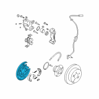 OEM 2007 Kia Sportage Rear Brake Back Plate Assembly, Left Diagram - 582512E000